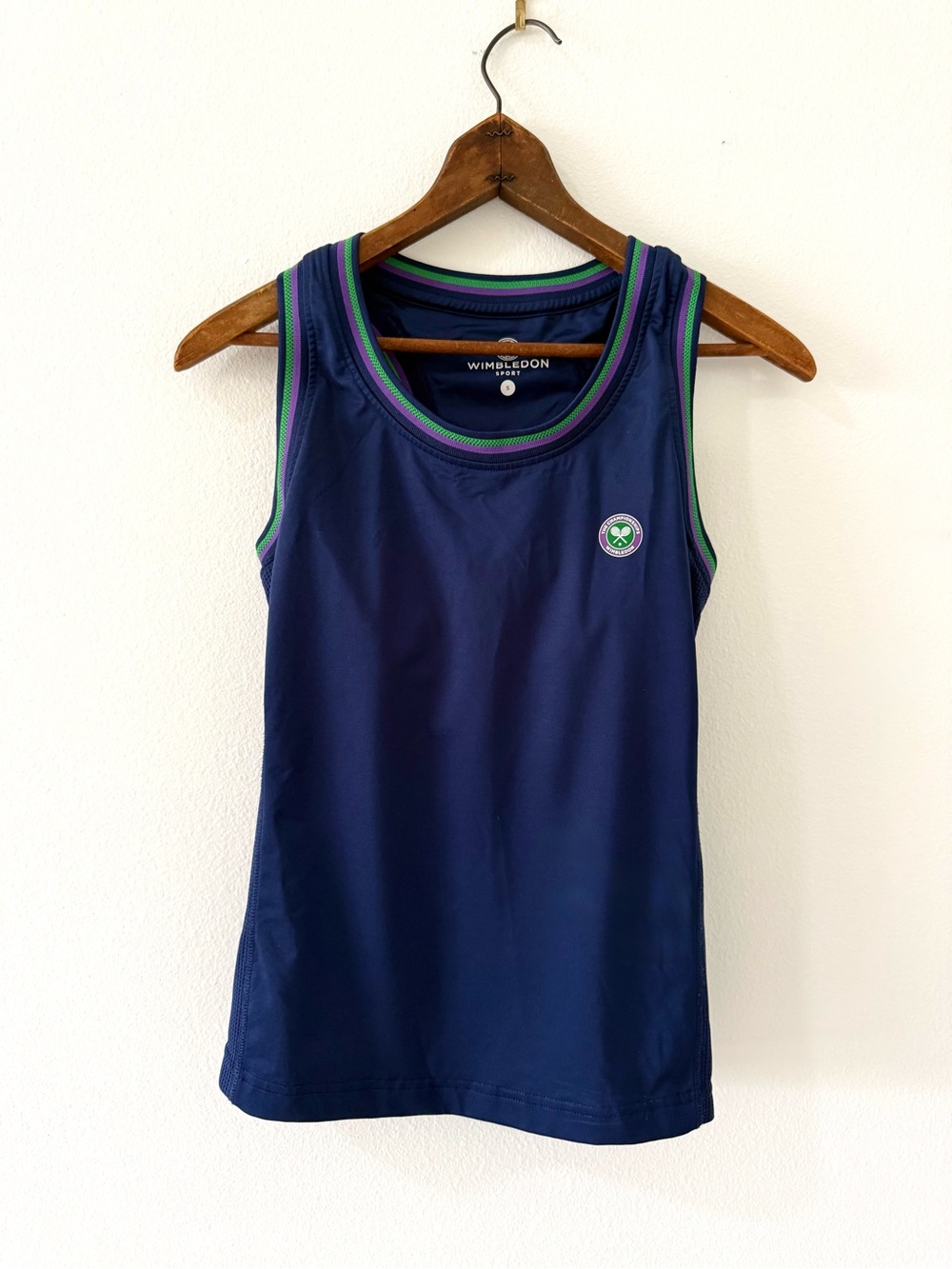 Wimbledon Sport Women’s Tennis Racerback Tank Activewear Authentic Navy Blue S